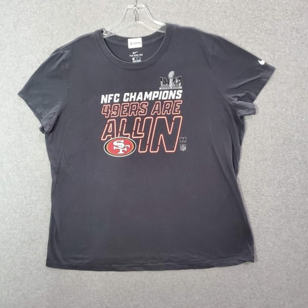 San Francisco 49ers Women Shirt XL Black NFL Champions Nike Swoosh Graphic Tee